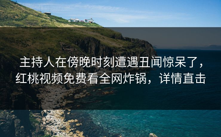 主持人在傍晚时刻遭遇丑闻惊呆了，红桃视频免费看全网炸锅，详情直击